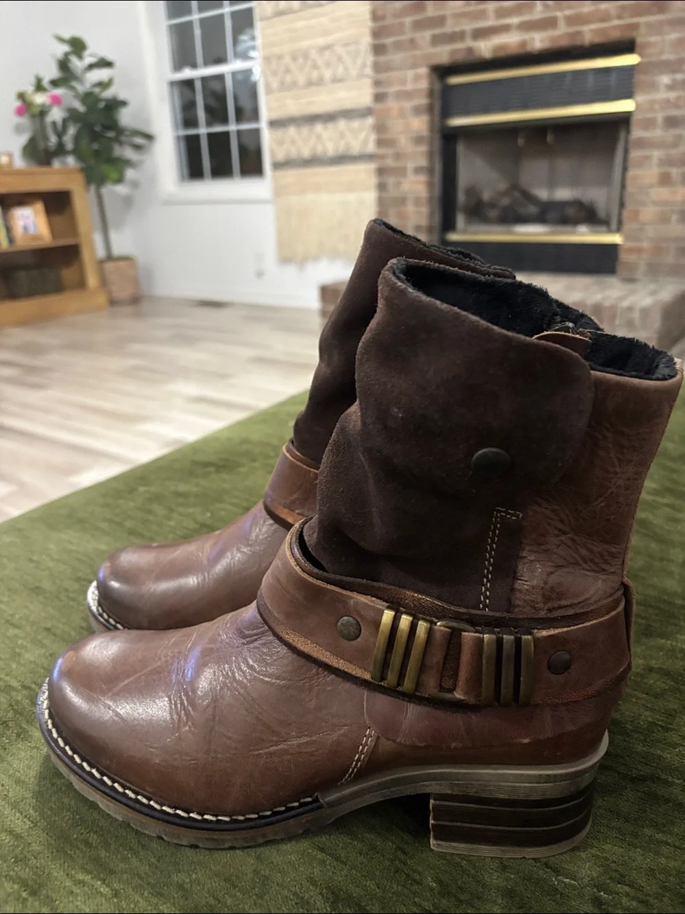 Dromedaris Women's Brown Leather Casual Ankle Boots Size 6.5